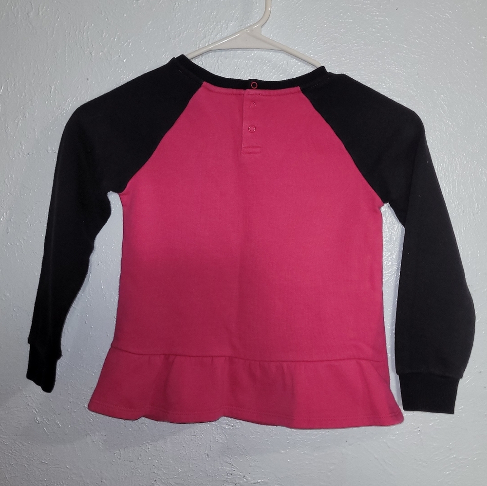 Reebok 5T Girls Pink Black Long Sleeve Shirt - Picture 2 of 5